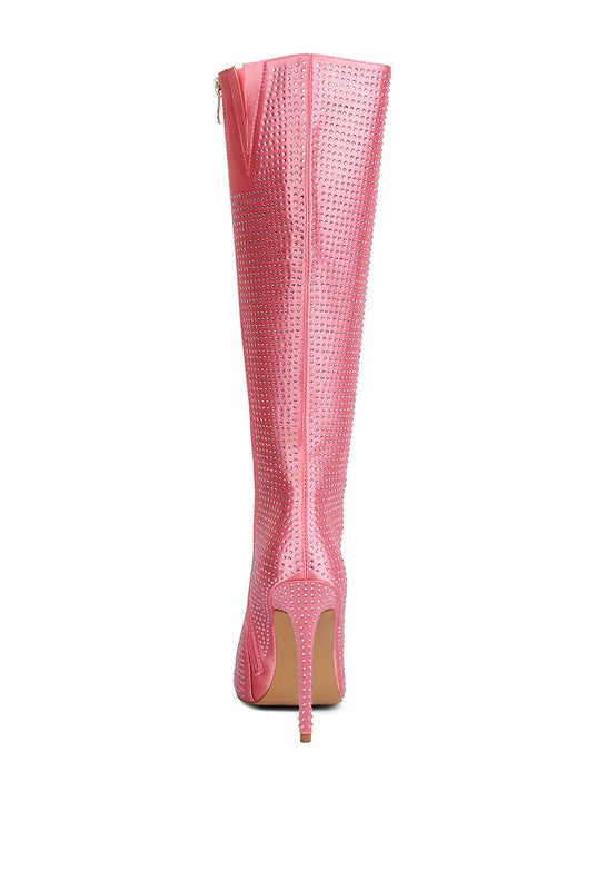 Bota de tacón alto con diseño de diamantes de imitación de PIPETTE
