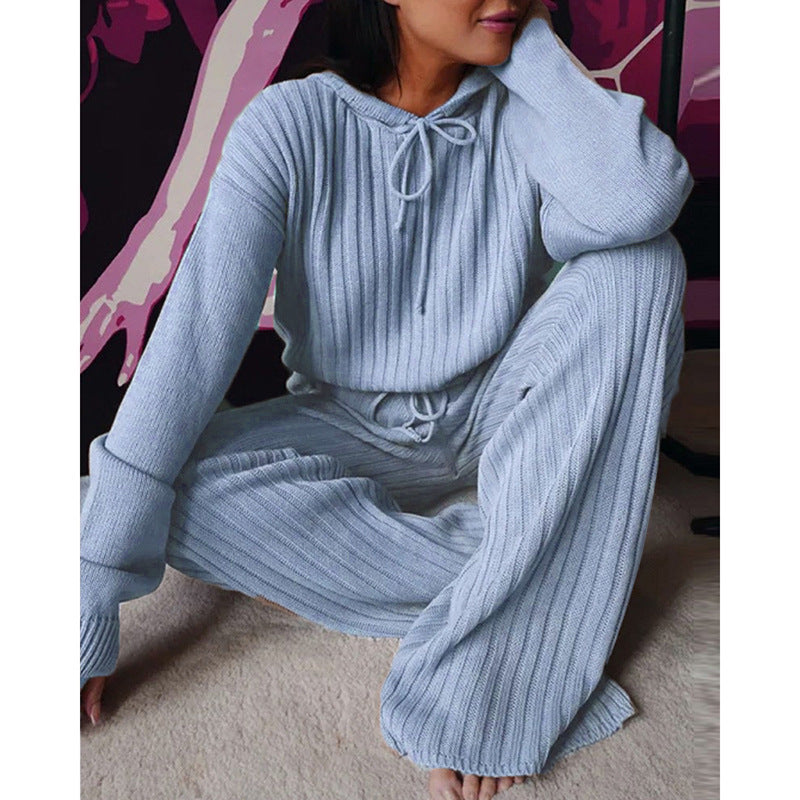 Conjunto informal de manga larga con capucha y holgado para mujer