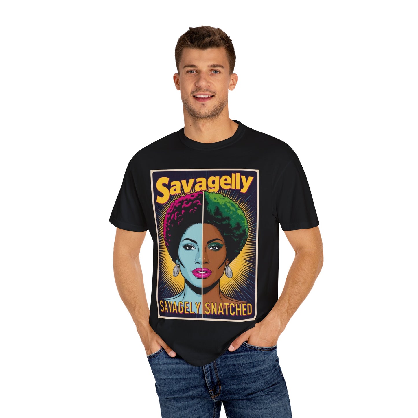 Split Face Unisex T-Shirt - Savagely Snatched Female Joker Face Tee