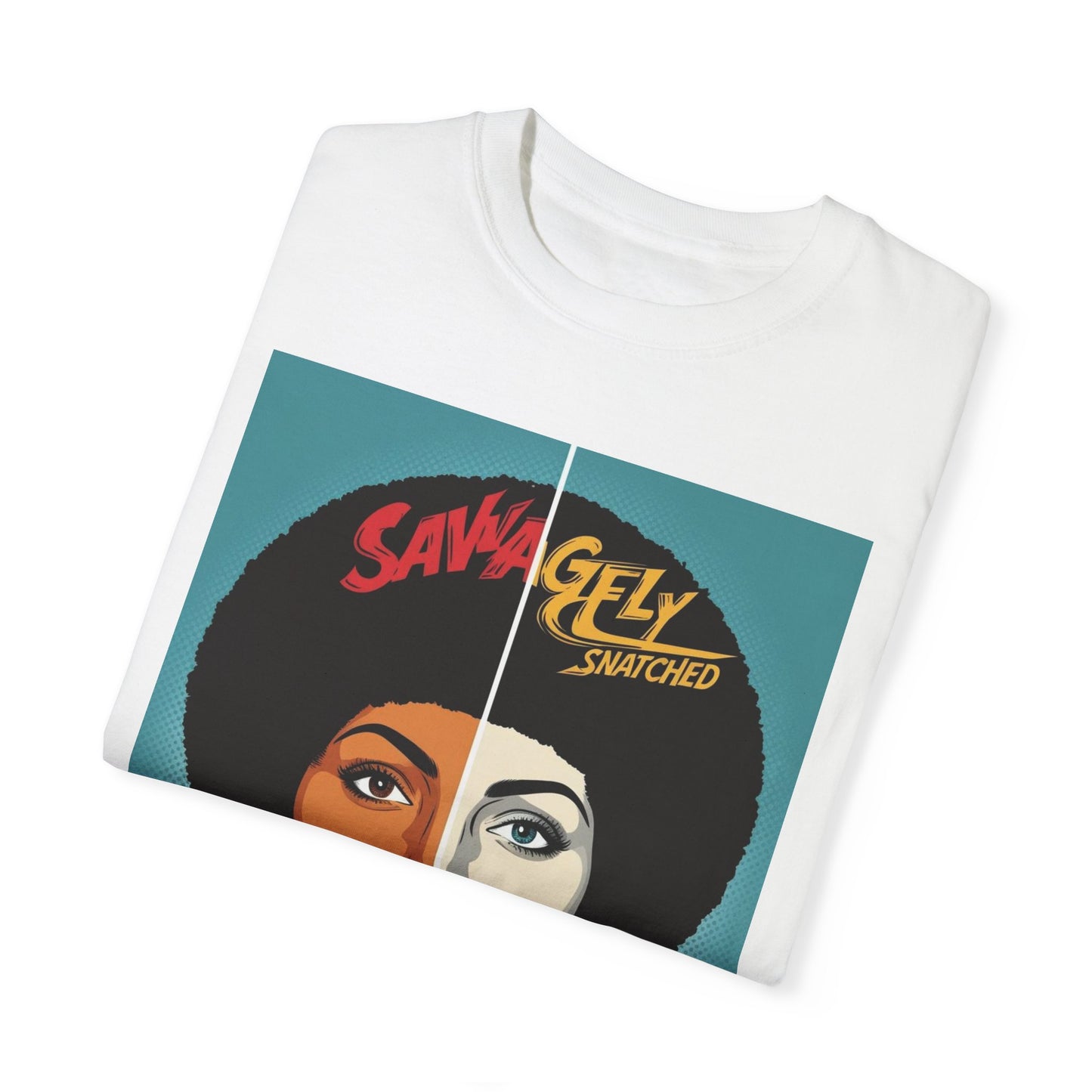 Split Face Unisex T-Shirt - Savagely Snatched My Afro Is Power Tee