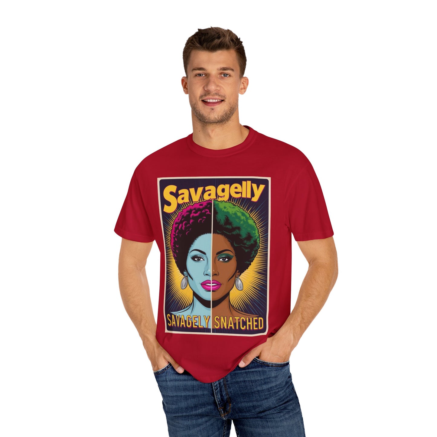 Split Face Unisex T-Shirt - Savagely Snatched Female Joker Face Tee