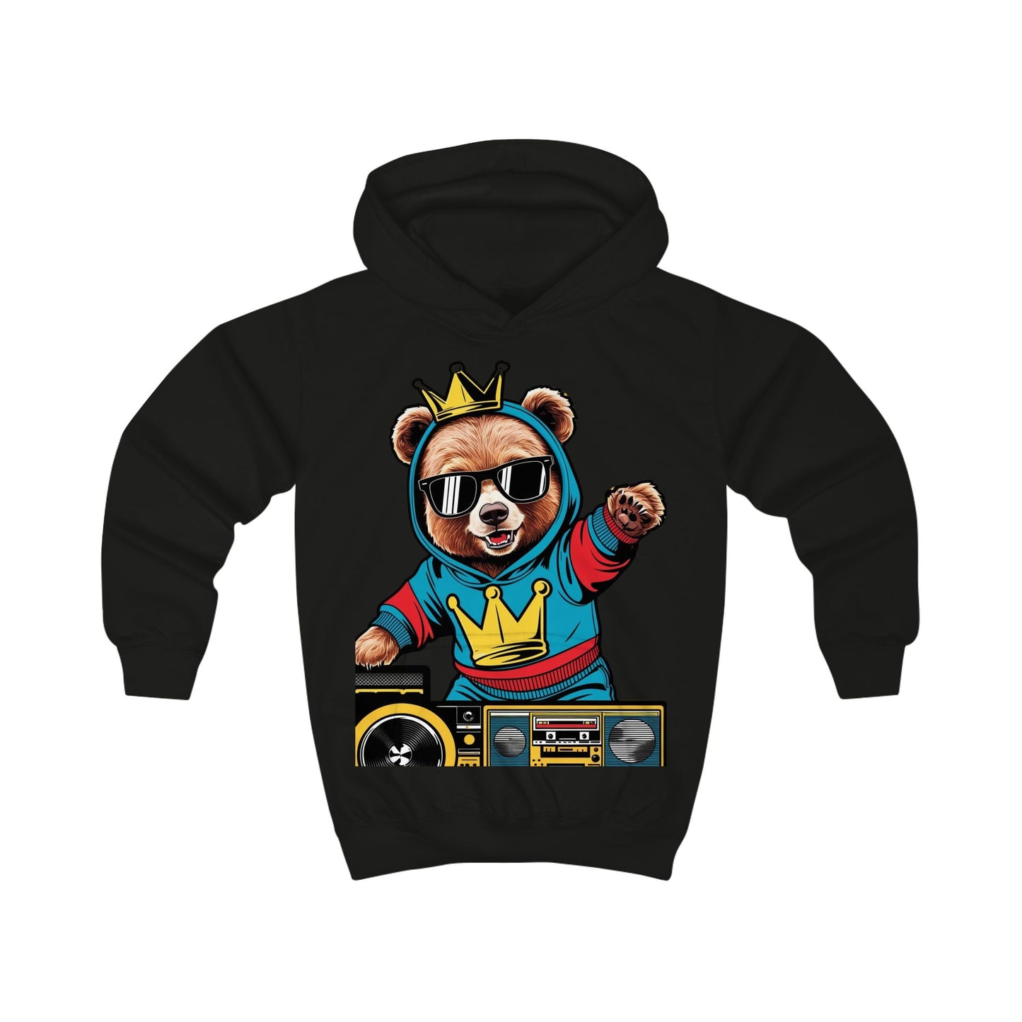 Savagely Snatched Kids Party Bear DJ Hoodie