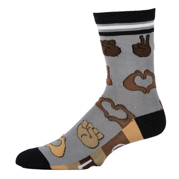 One Love - Calcetines divertidos de algodón con emojis para hombre