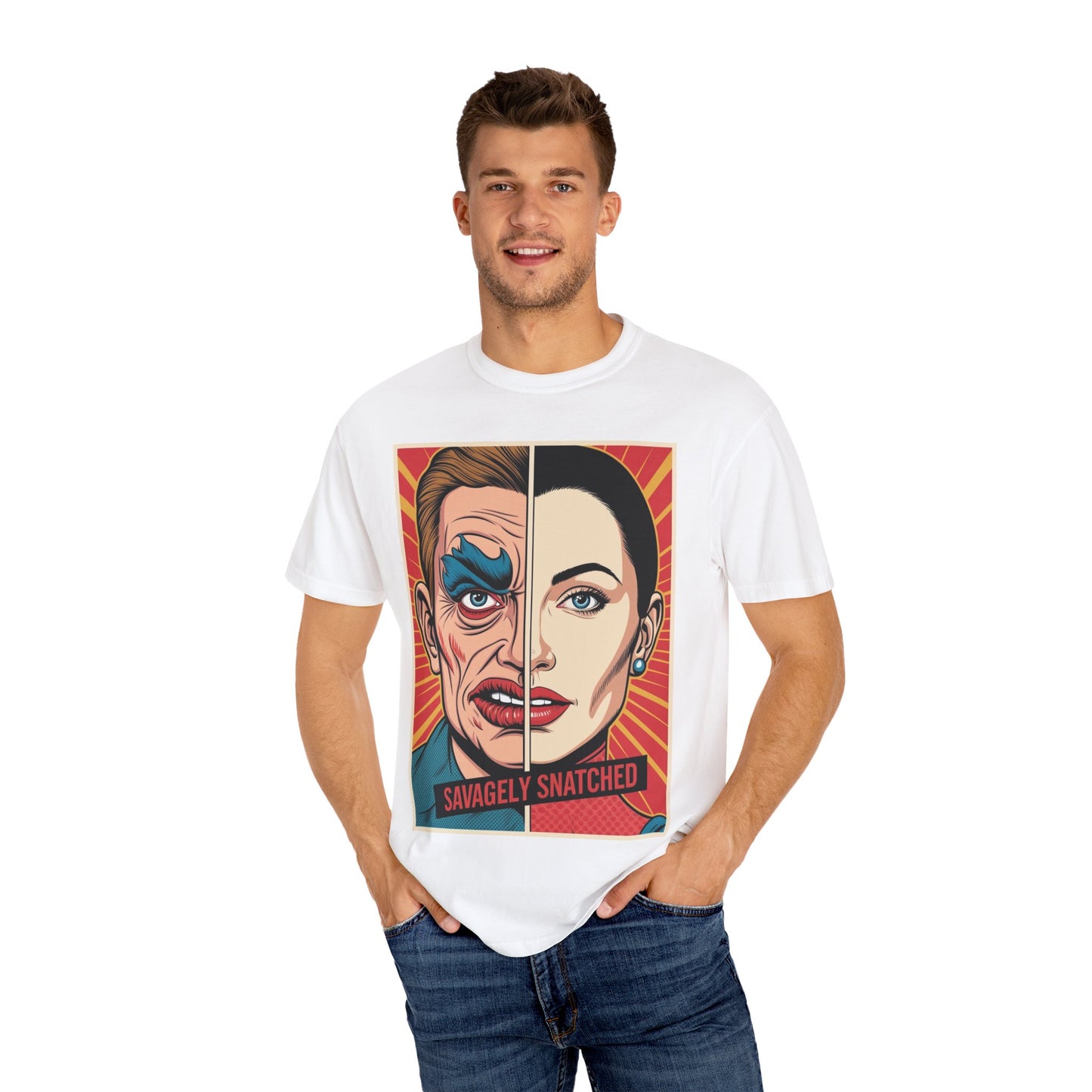 Split Face Unisex Tee - Savagely Snatched Design