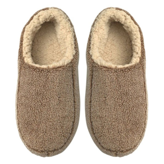 Sherpa Tan - Pantuflas de casa acogedoras de sherpa para hombre