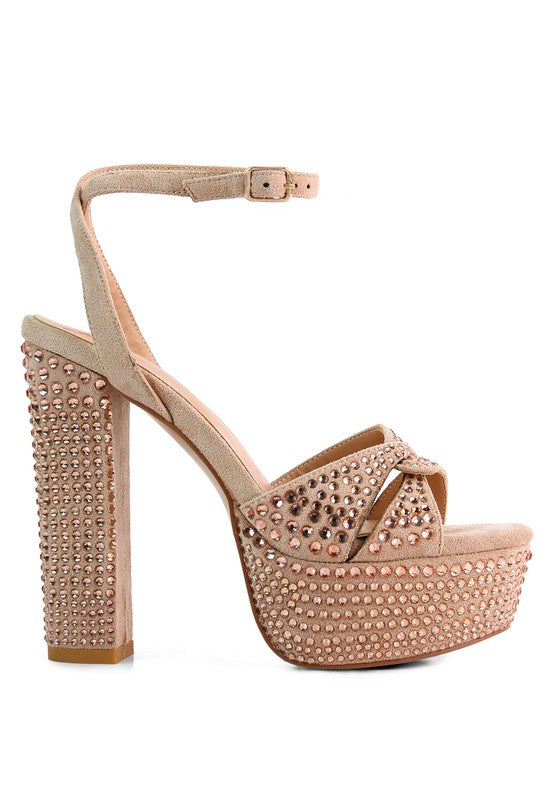 Sandalias de tacón alto de microfibra Bellini
