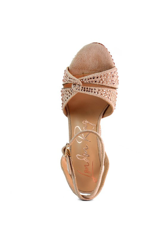 Sandalias de tacón alto de microfibra Bellini