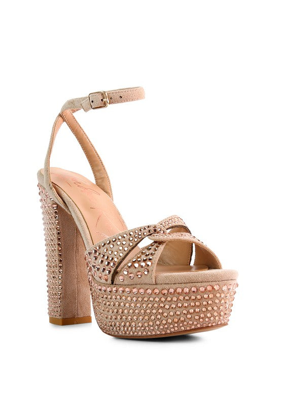 Sandalias de tacón alto de microfibra Bellini