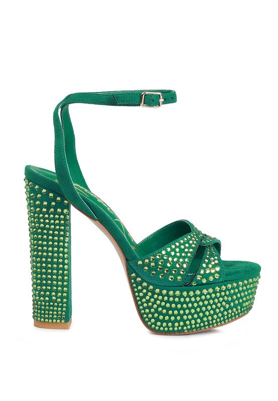 Sandalias de tacón alto de microfibra Bellini