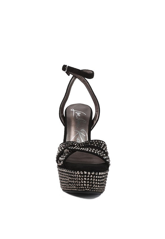 Sandalias de tacón alto de microfibra Bellini