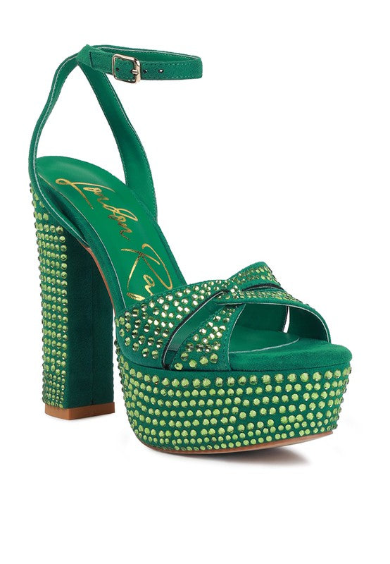 Sandalias de tacón alto de microfibra Bellini