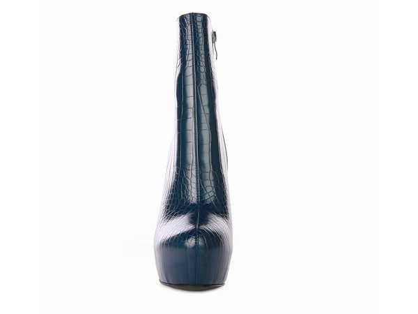 Botín de piel de cocodrilo con tacón alto Orion