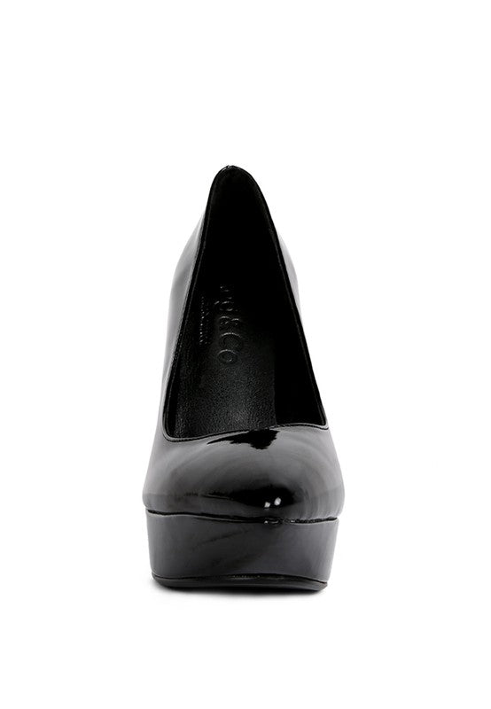 Sandalias de tacón de aguja de charol negro ROTHKO