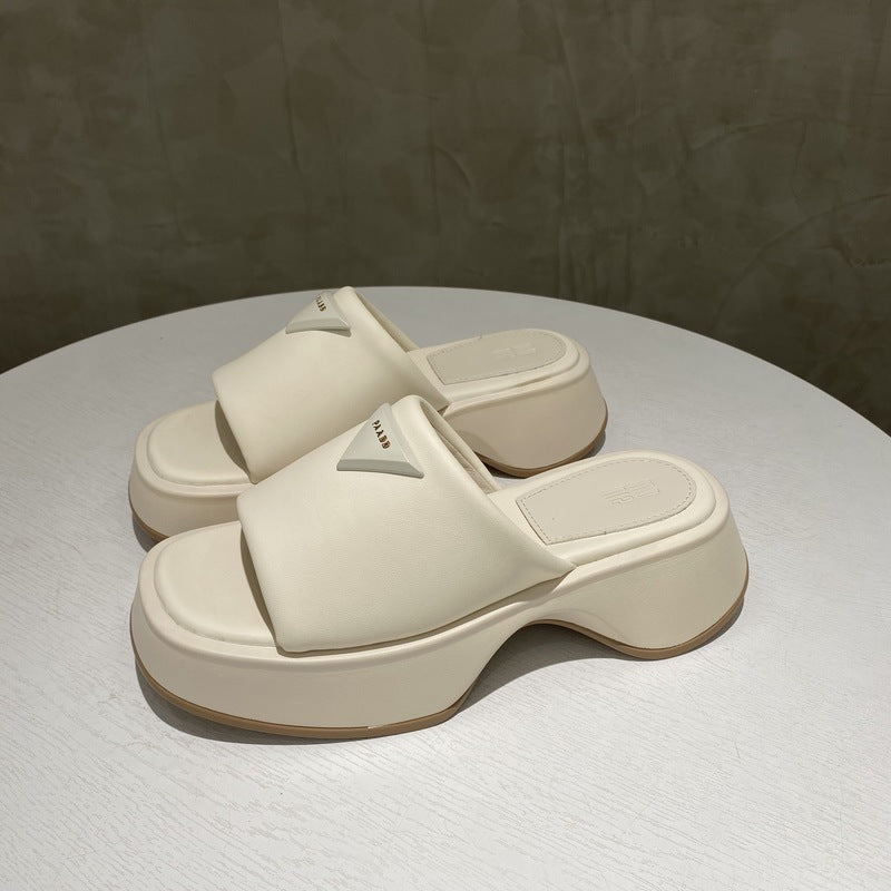 Sandalias de plataforma de cuero PU