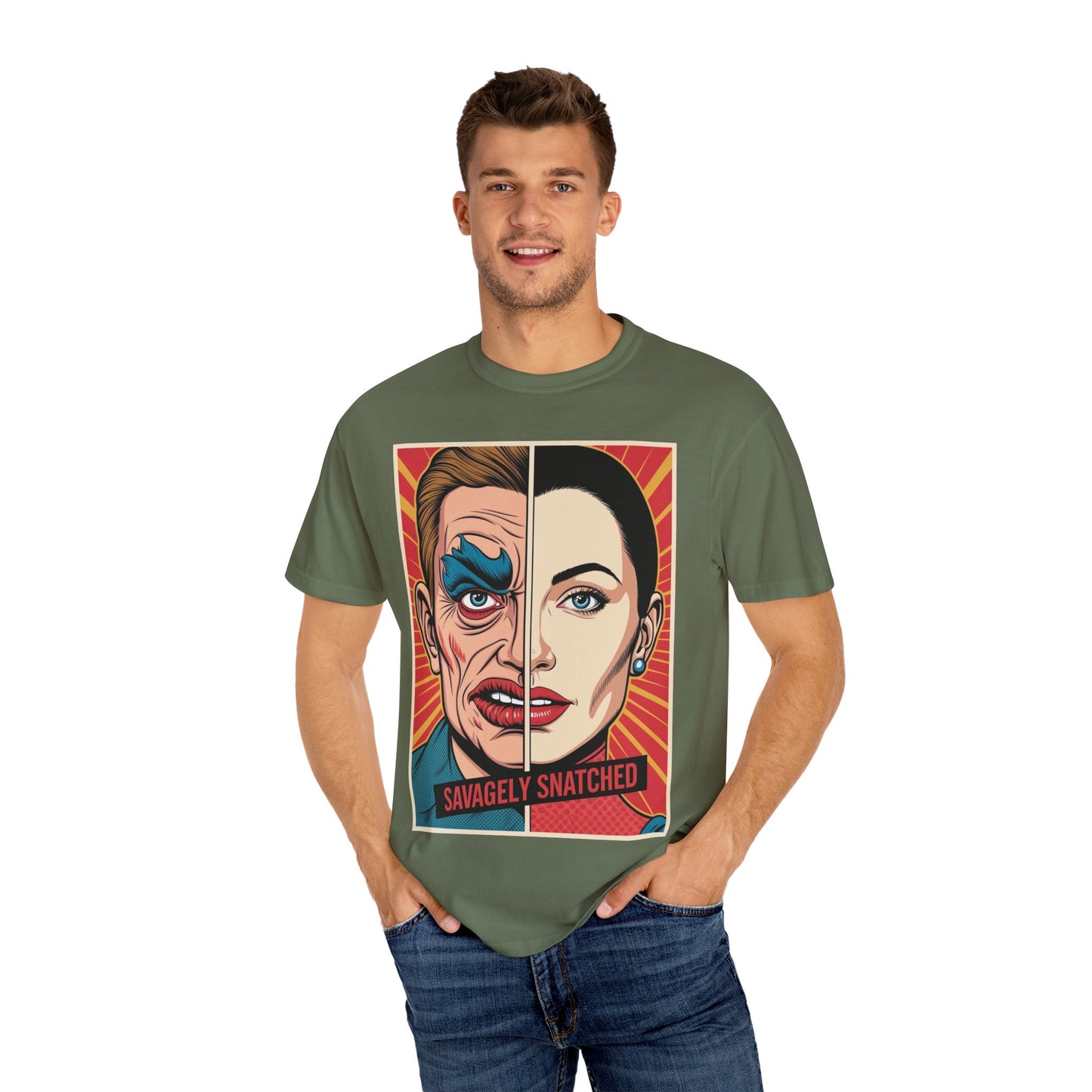 Split Face Unisex Tee - Savagely Snatched Design