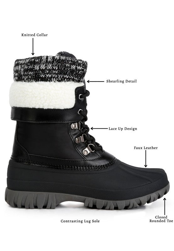 Botas de punto con cuello y cordones Delphine