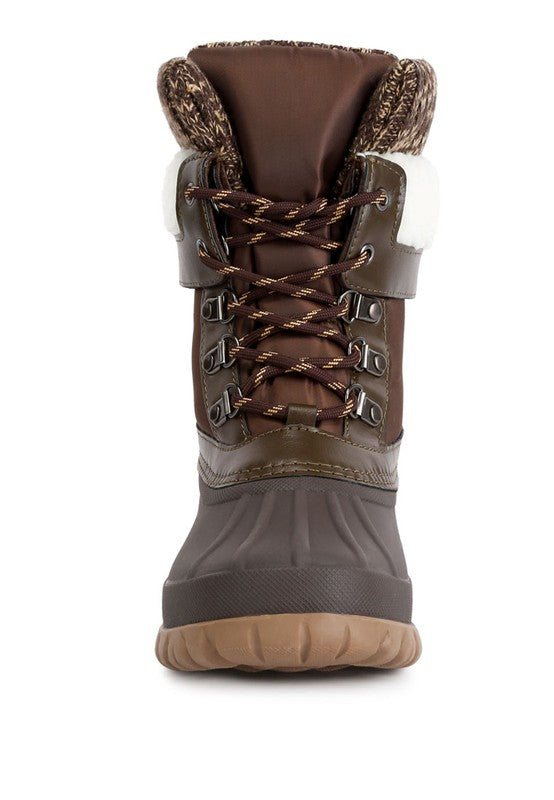 Botas de punto con cuello y cordones Delphine