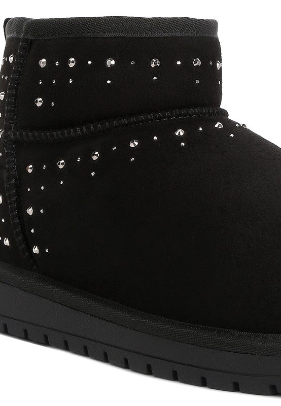 Botas con forro de piel adornadas con diamantes de imitación de Winifred