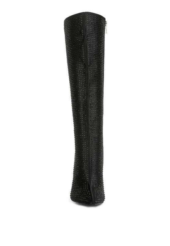 Bota de tacón alto con diseño de diamantes de imitación de PIPETTE