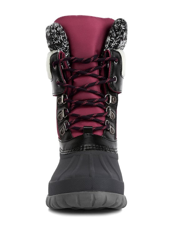 Botas de punto con cuello y cordones Delphine