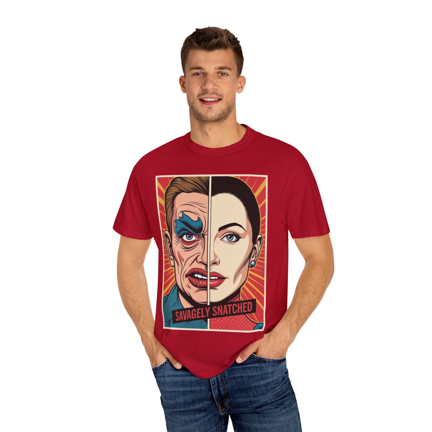Split Face Unisex Tee - Savagely Snatched Design