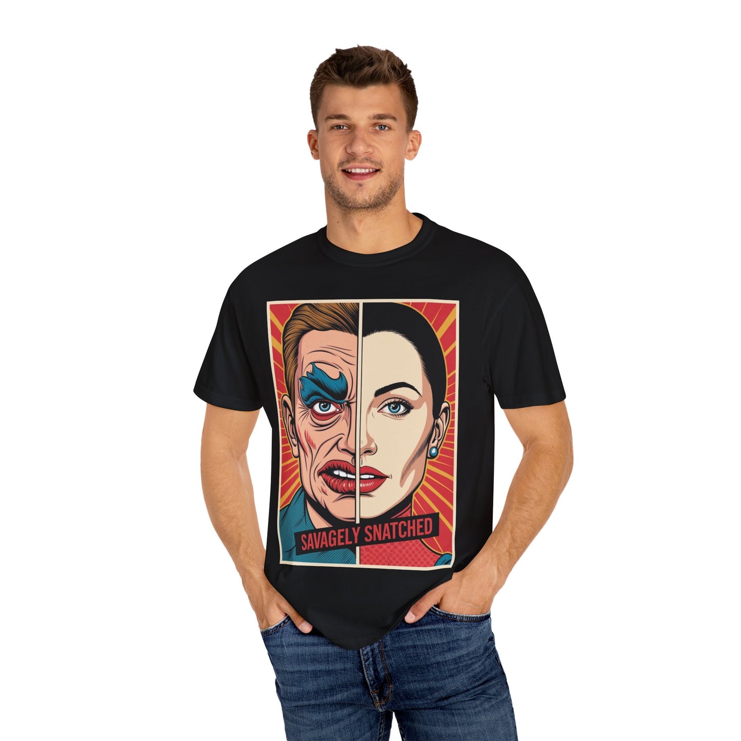 Split Face Unisex Tee - Savagely Snatched Design