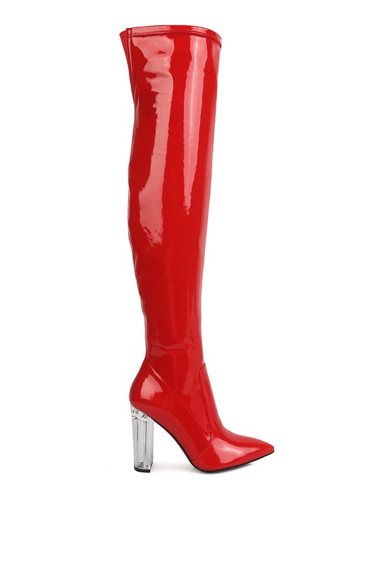 BOTAS LARGAS ALTAS HASTA EL MUSLO EN CHAROL PU NOIRE