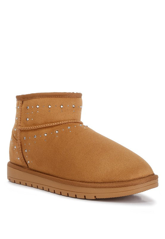 Botas con forro de piel adornadas con diamantes de imitación de Winifred
