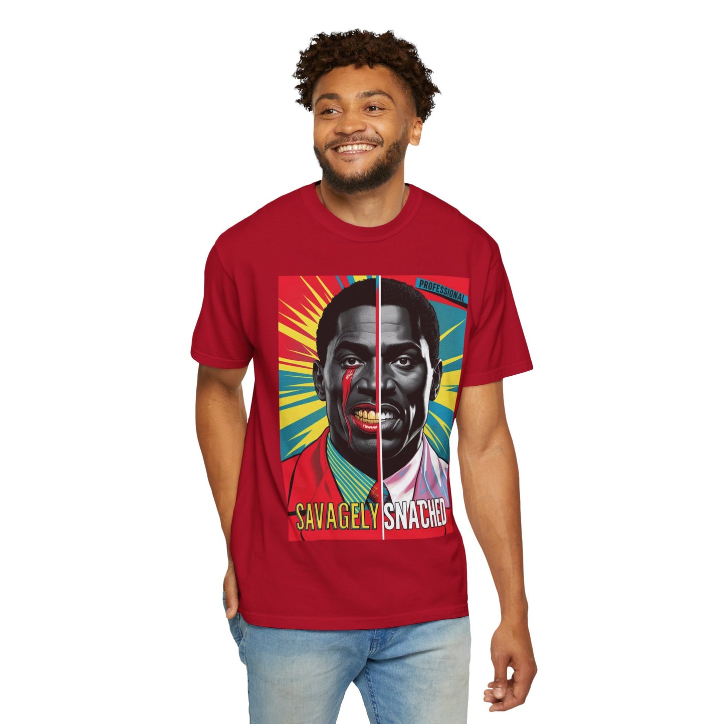 Split Face Tee - Savagely Snatched Success Is Me Unisex Garment-Dyed T-shirt