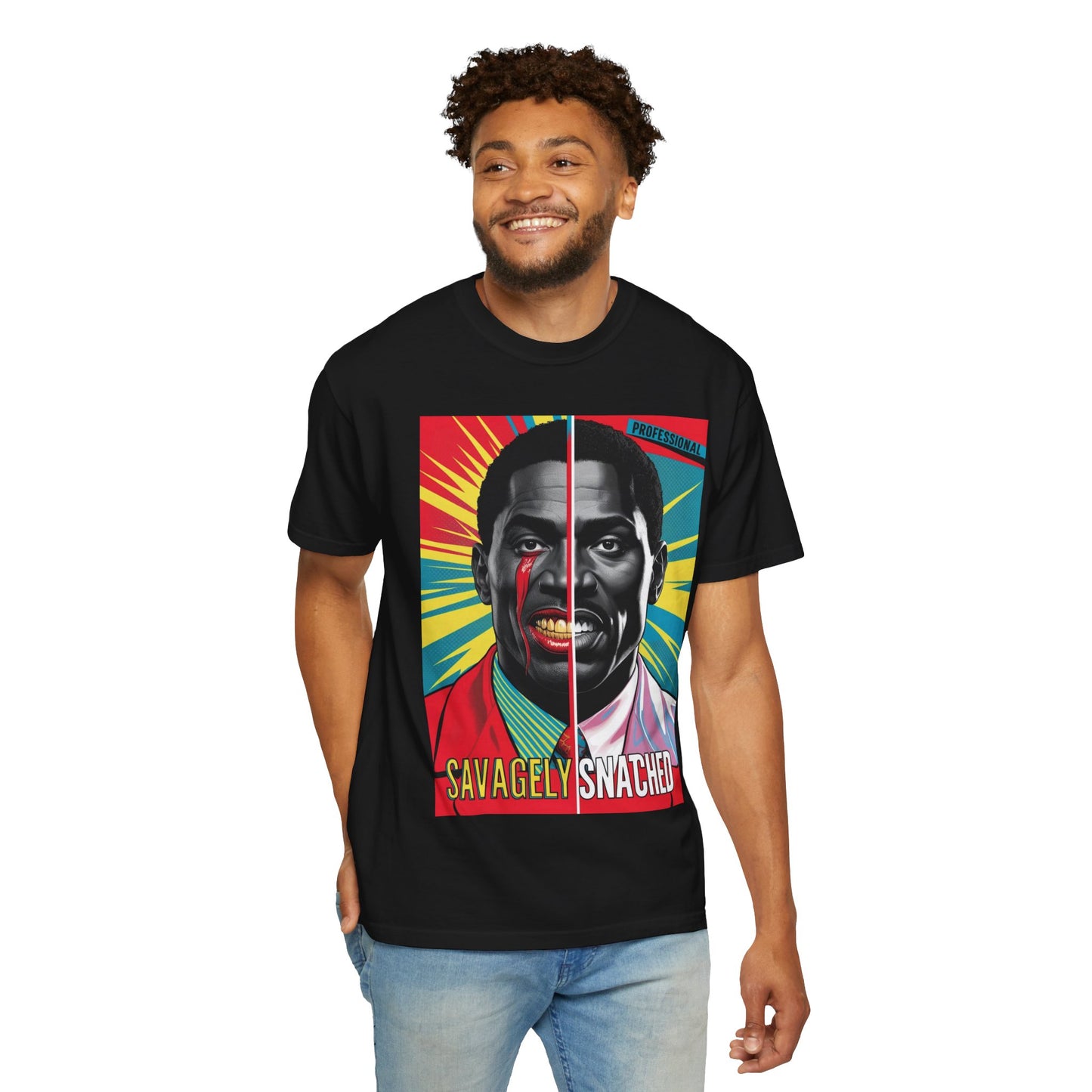 Split Face Tee - Savagely Snatched Success Is Me Unisex Garment-Dyed T-shirt