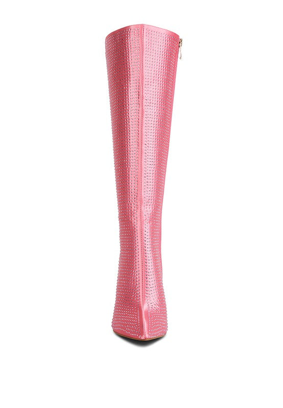 Bota de tacón alto con diseño de diamantes de imitación de PIPETTE