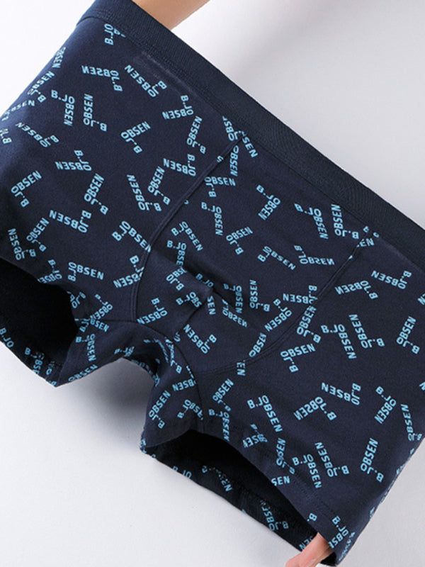 Calzoncillos tipo bóxer de algodón transpirable con cintura media para hombre