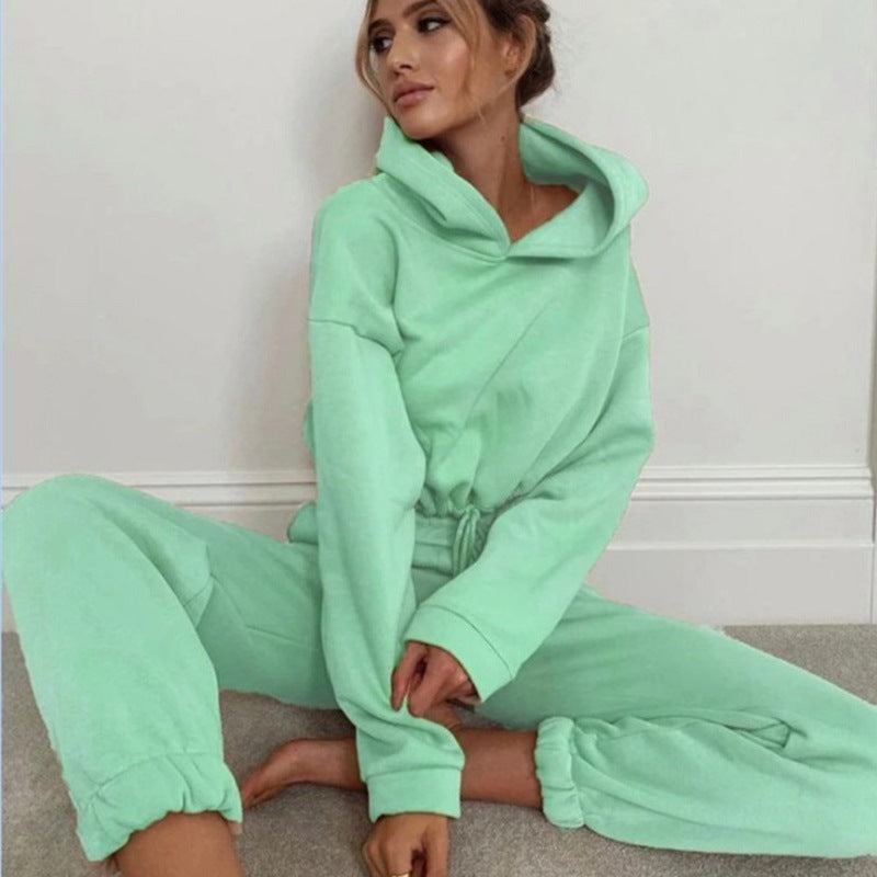 women's fashion long-sleeved sweater pants casual two-piece set