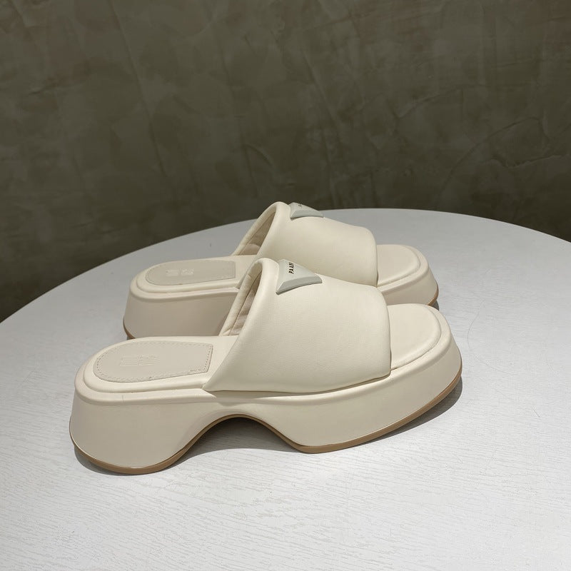 Sandalias de plataforma de cuero PU