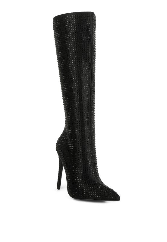 Bota de tacón alto con diseño de diamantes de imitación de PIPETTE