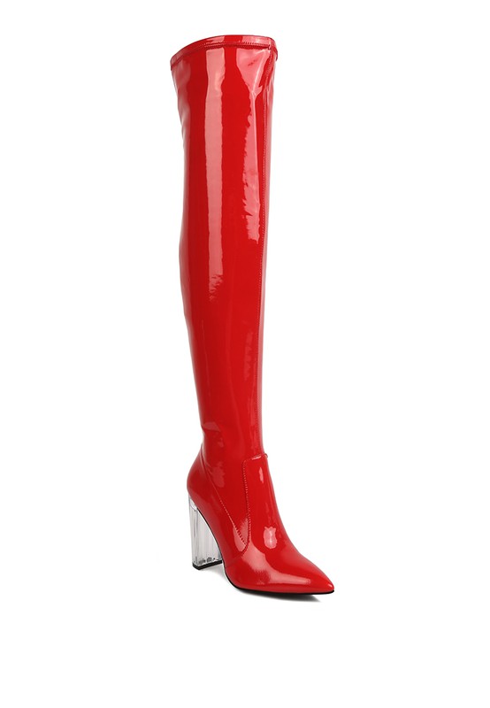 BOTAS LARGAS ALTAS HASTA EL MUSLO EN CHAROL PU NOIRE