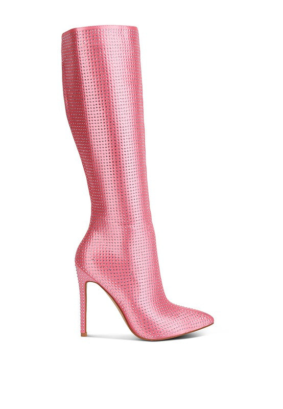 Bota de tacón alto con diseño de diamantes de imitación de PIPETTE