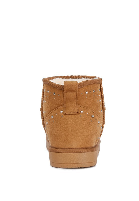 Botas con forro de piel adornadas con diamantes de imitación de Winifred