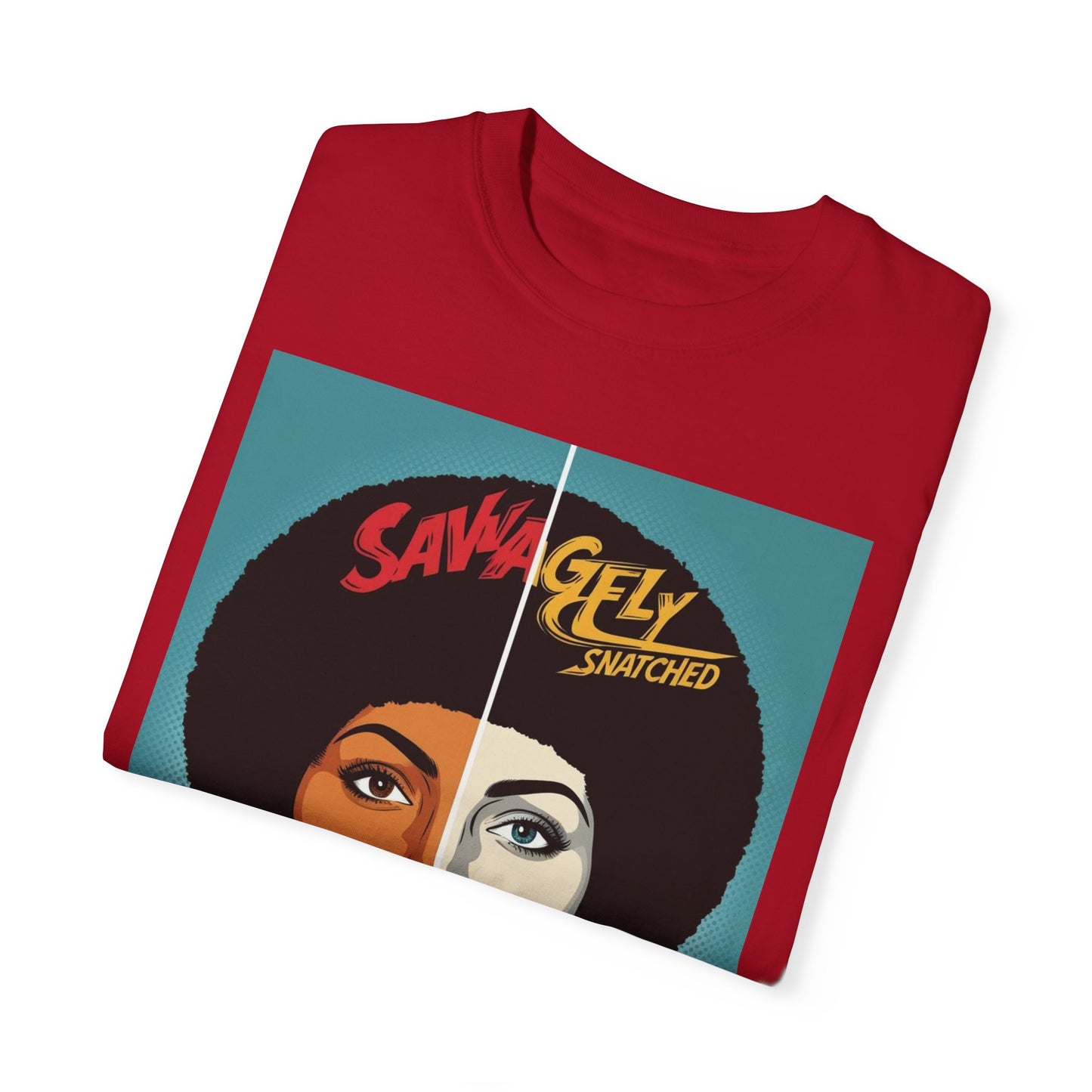 Split Face Unisex T-Shirt - Savagely Snatched My Afro Is Power Tee
