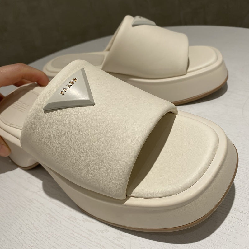 Sandalias de plataforma de cuero PU