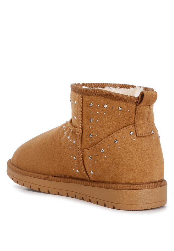 Botas con forro de piel adornadas con diamantes de imitación de Winifred