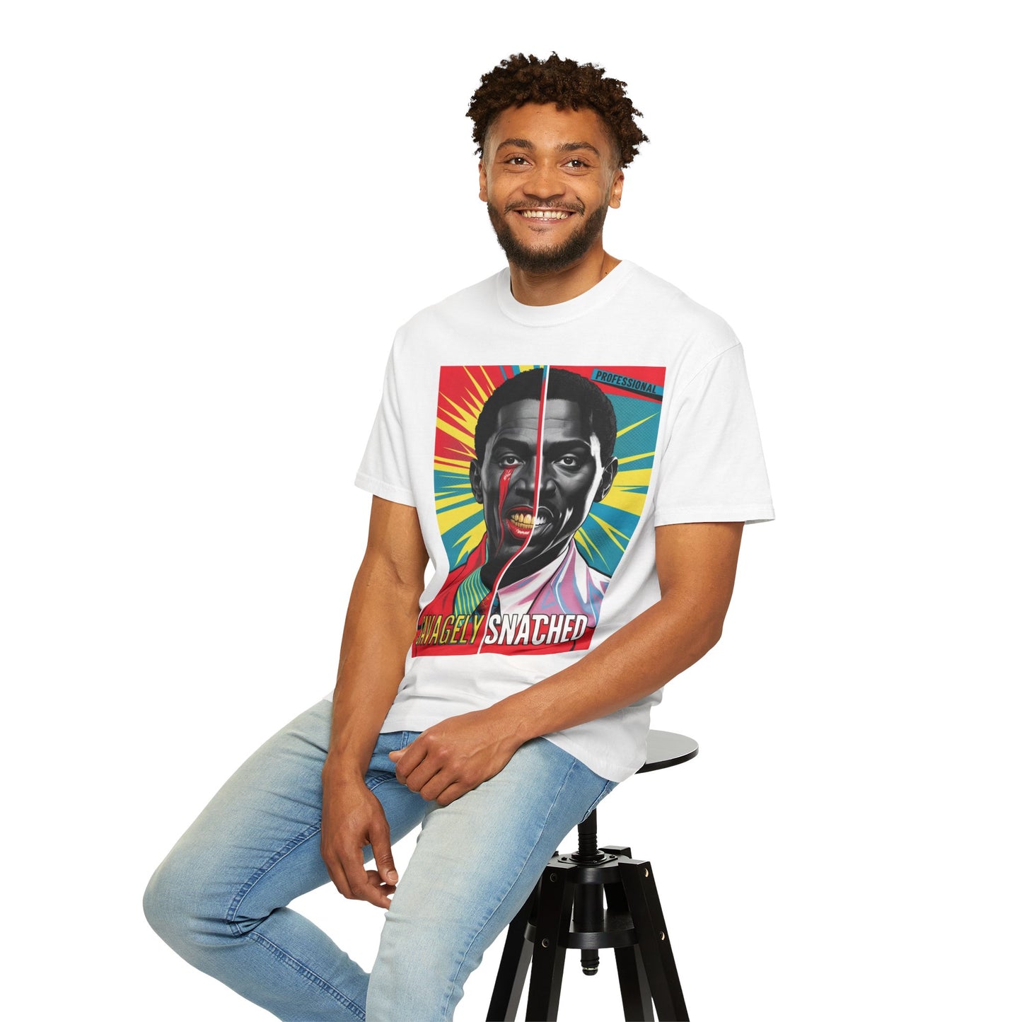 Split Face Tee - Savagely Snatched Success Is Me Unisex Garment-Dyed T-shirt