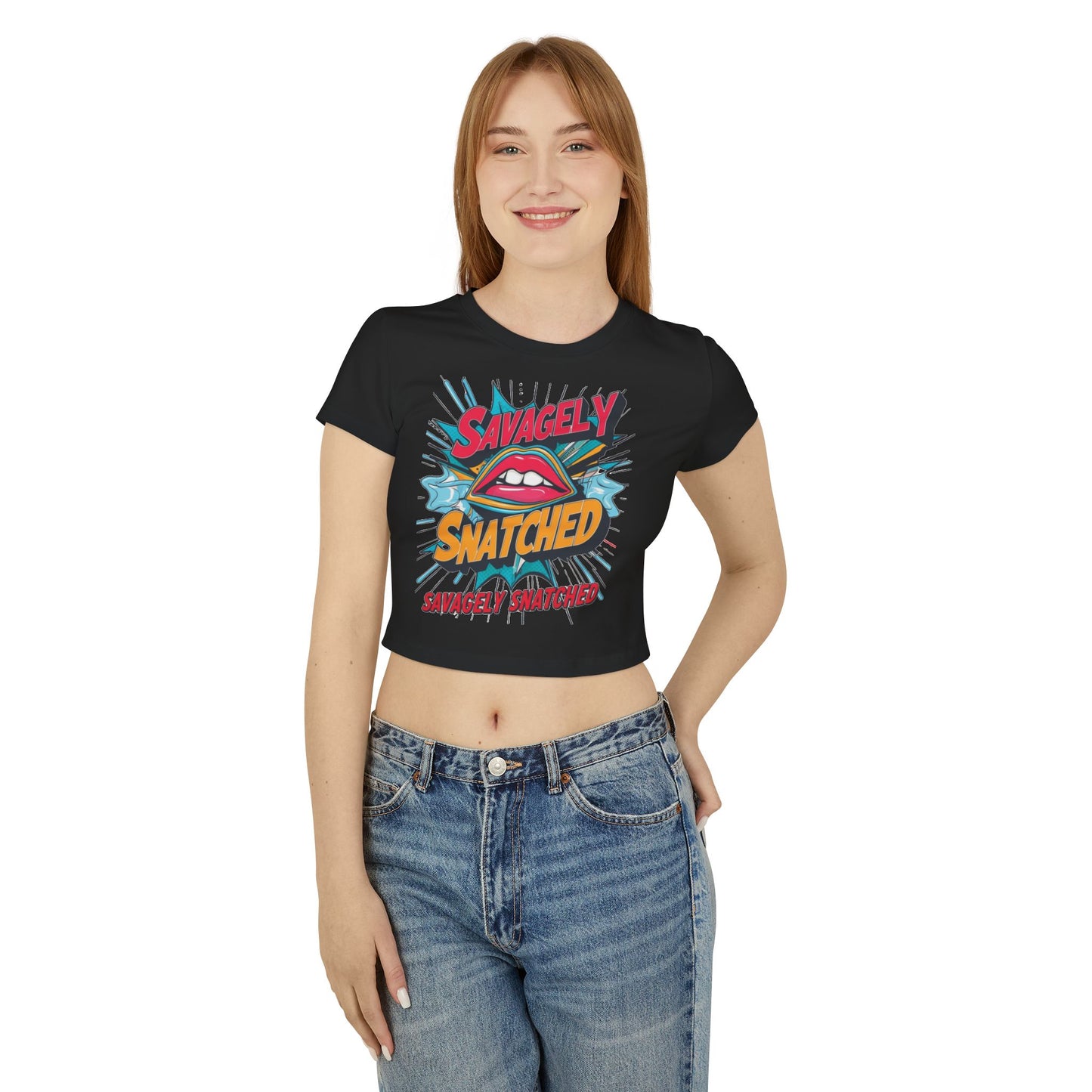 Baby Tee - Savagely Snatched Biting My Lip Women's T-Shirt