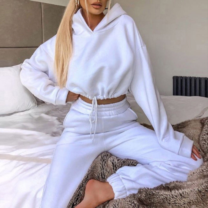women's fashion long-sleeved sweater pants casual two-piece set