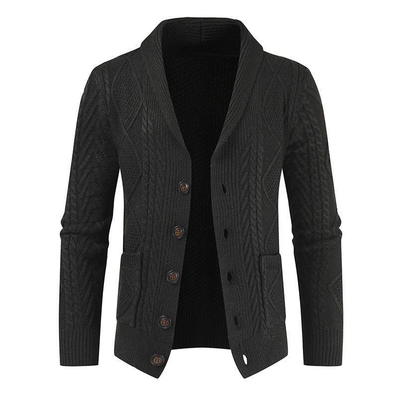 Men's Solid Color Single Breasted Casual Knit Cardigan