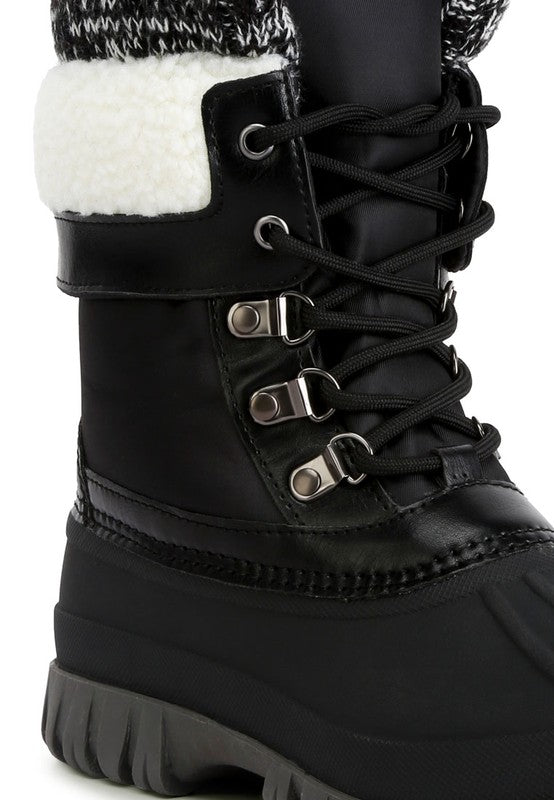 Botas de punto con cuello y cordones Delphine