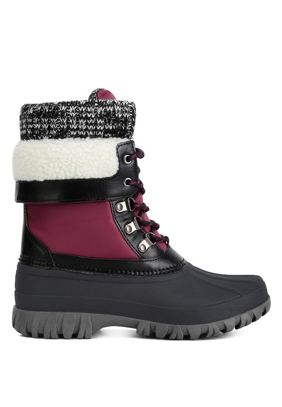 Botas de punto con cuello y cordones Delphine