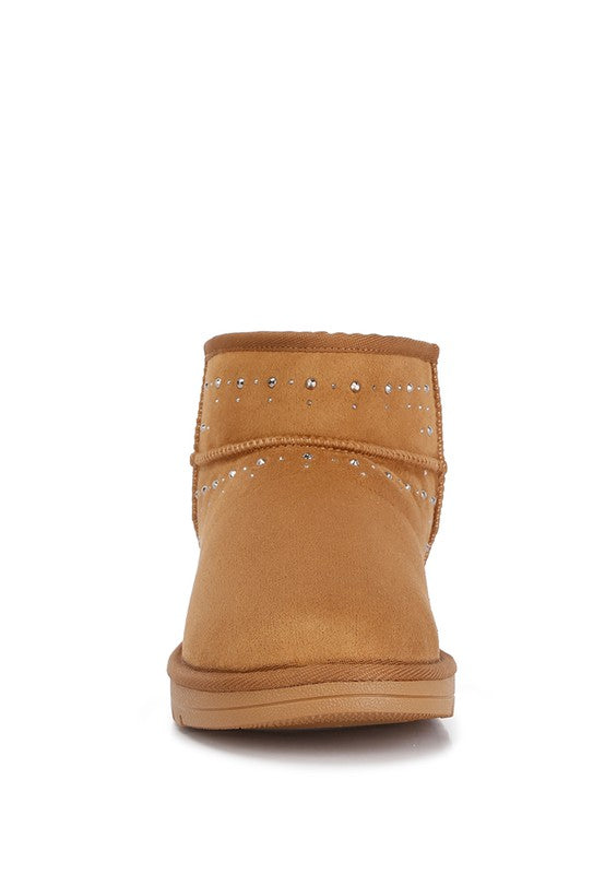 Botas con forro de piel adornadas con diamantes de imitación de Winifred