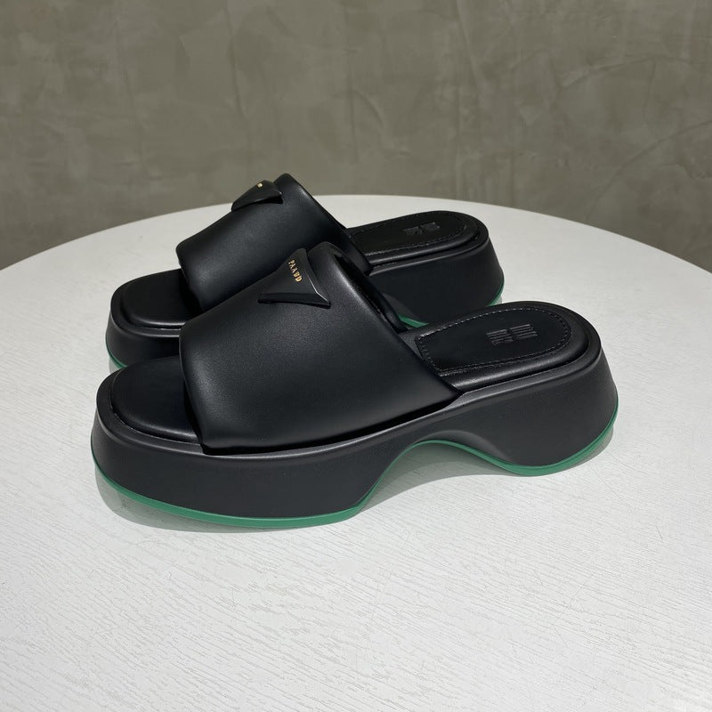 Sandalias de plataforma de cuero PU