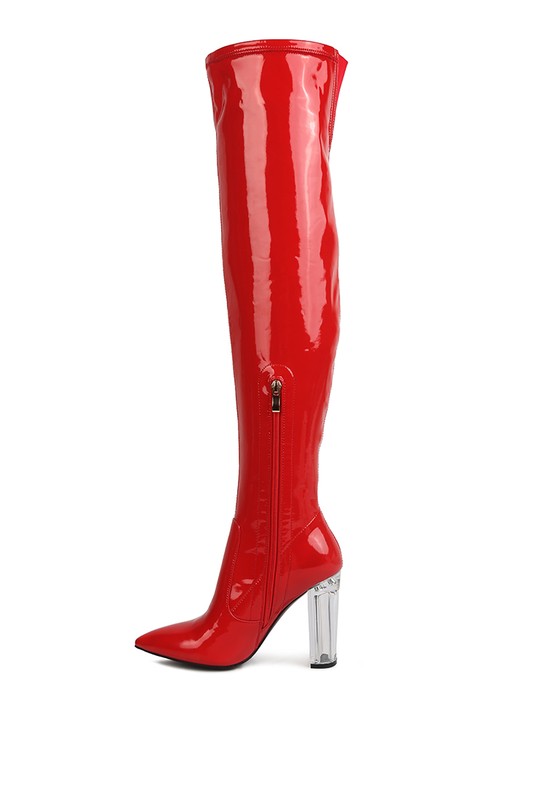 BOTAS LARGAS ALTAS HASTA EL MUSLO EN CHAROL PU NOIRE